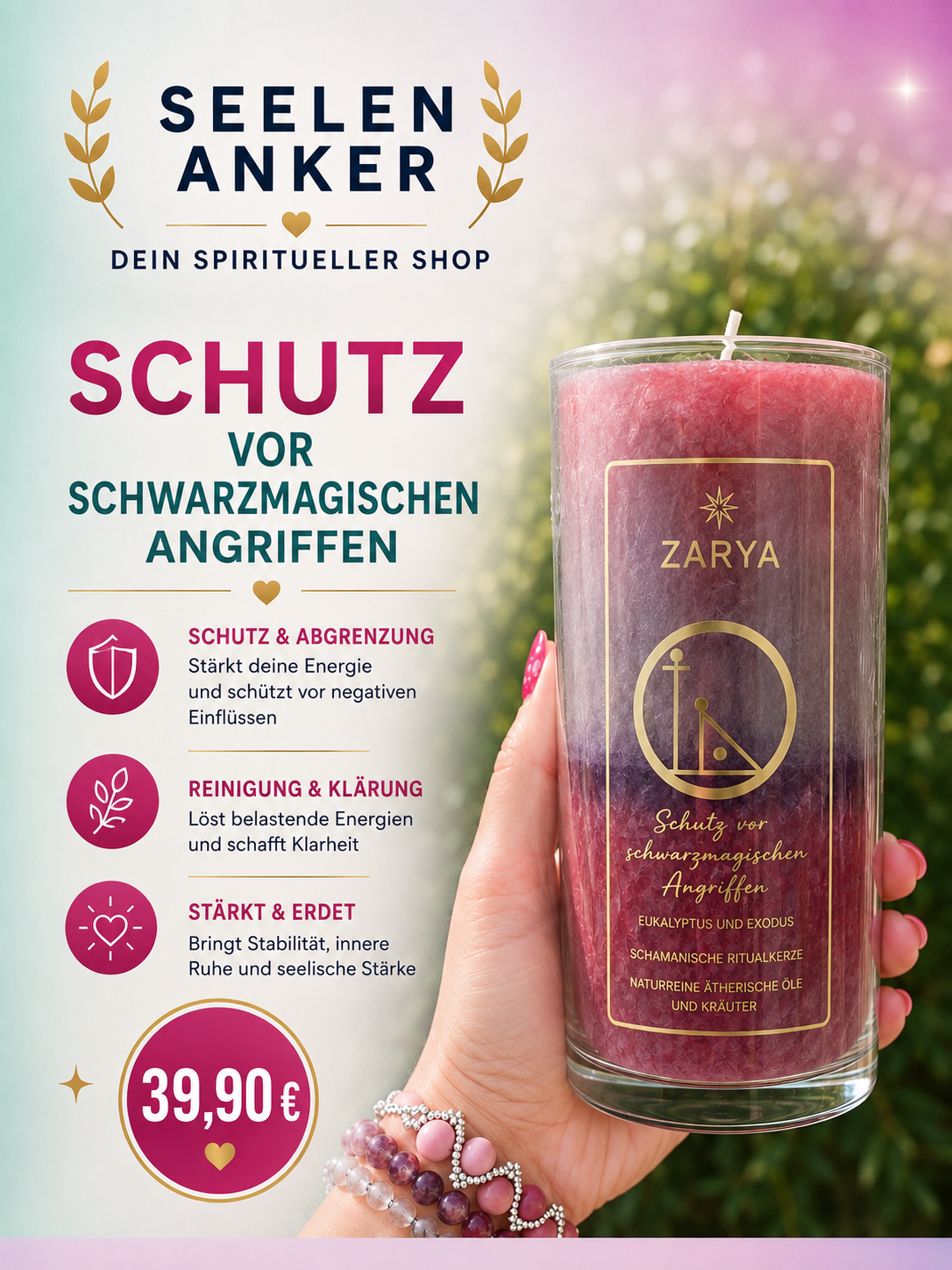 <strong>Zarya Ritualkerze - gegen Schwarzmagie </strong>