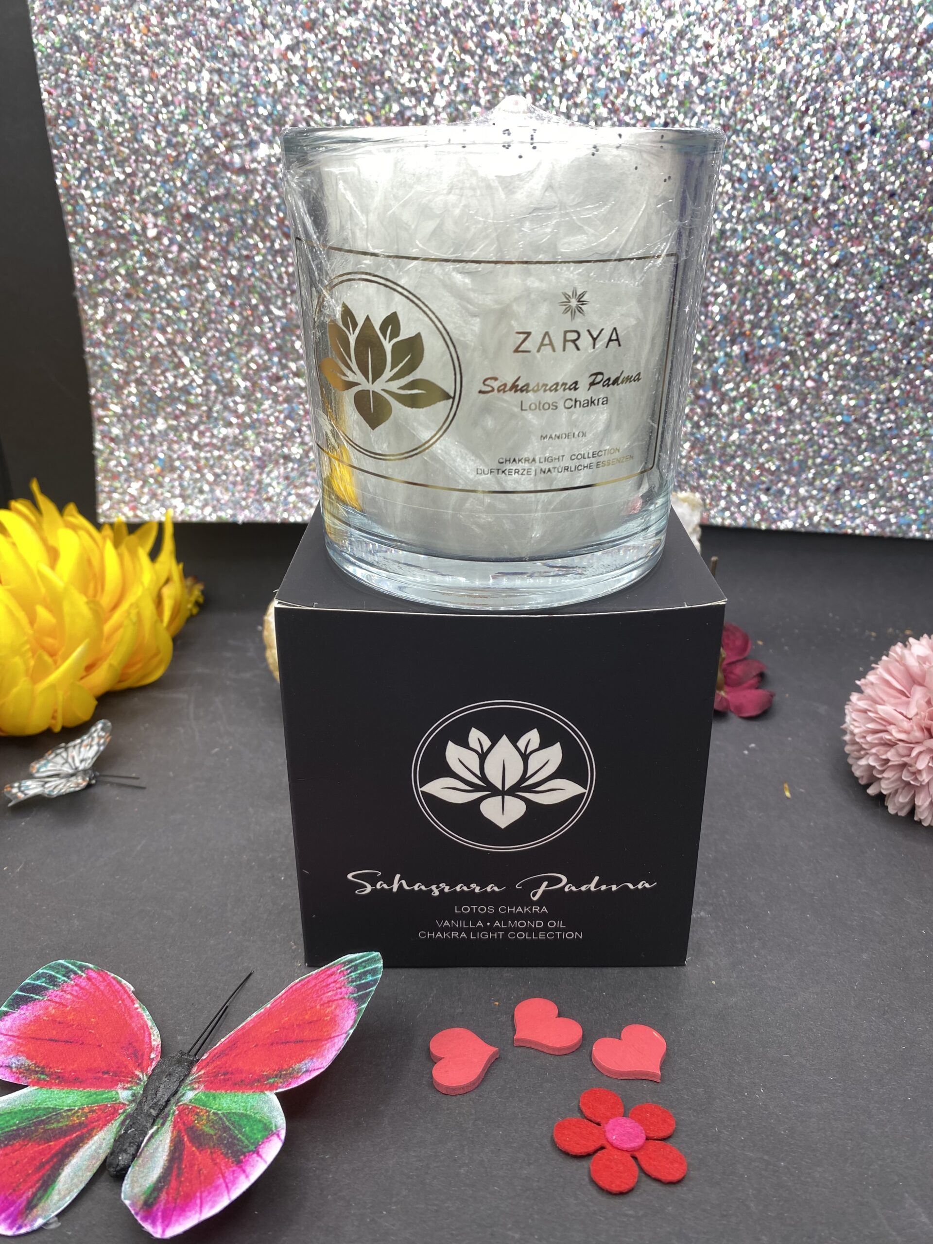 Lotus Chakra Kerze - Mandel Vanille