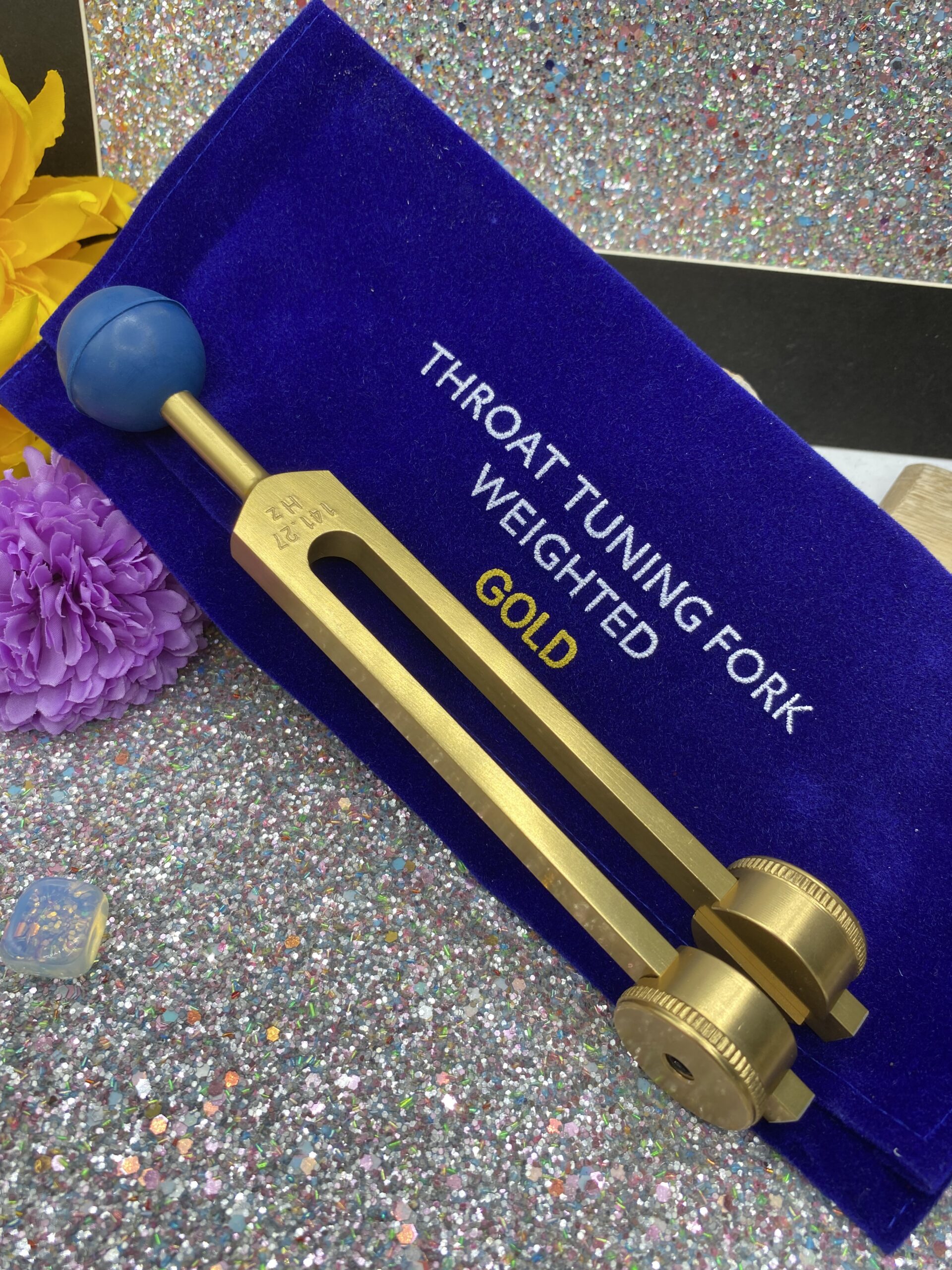 Stimmgabel gold - Halsschakra