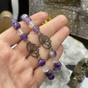 Amethyst Armband mit Lotus Blume