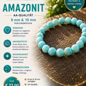 Armband Amazonit 8 mm / 10 mm