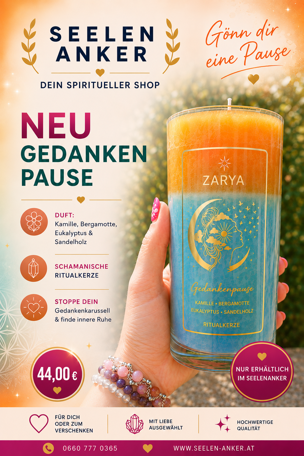 Gedankenpause - Kopf frei - Rituakerze